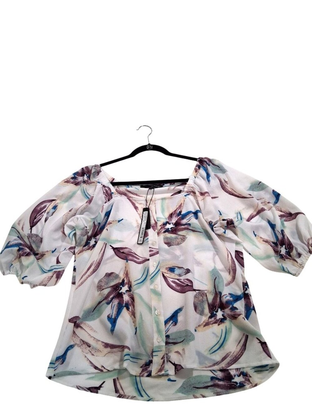 Harve Benard Abstract Floral Print Blouse Size Large NWT